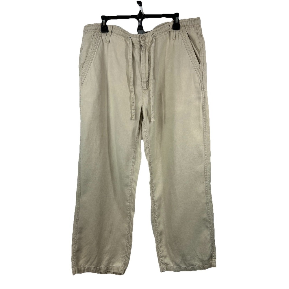 Apt. 9 Men's 100% Linen Pants 36x30‎ Sand Beige Quiet Luxury Coastal Beach Boho